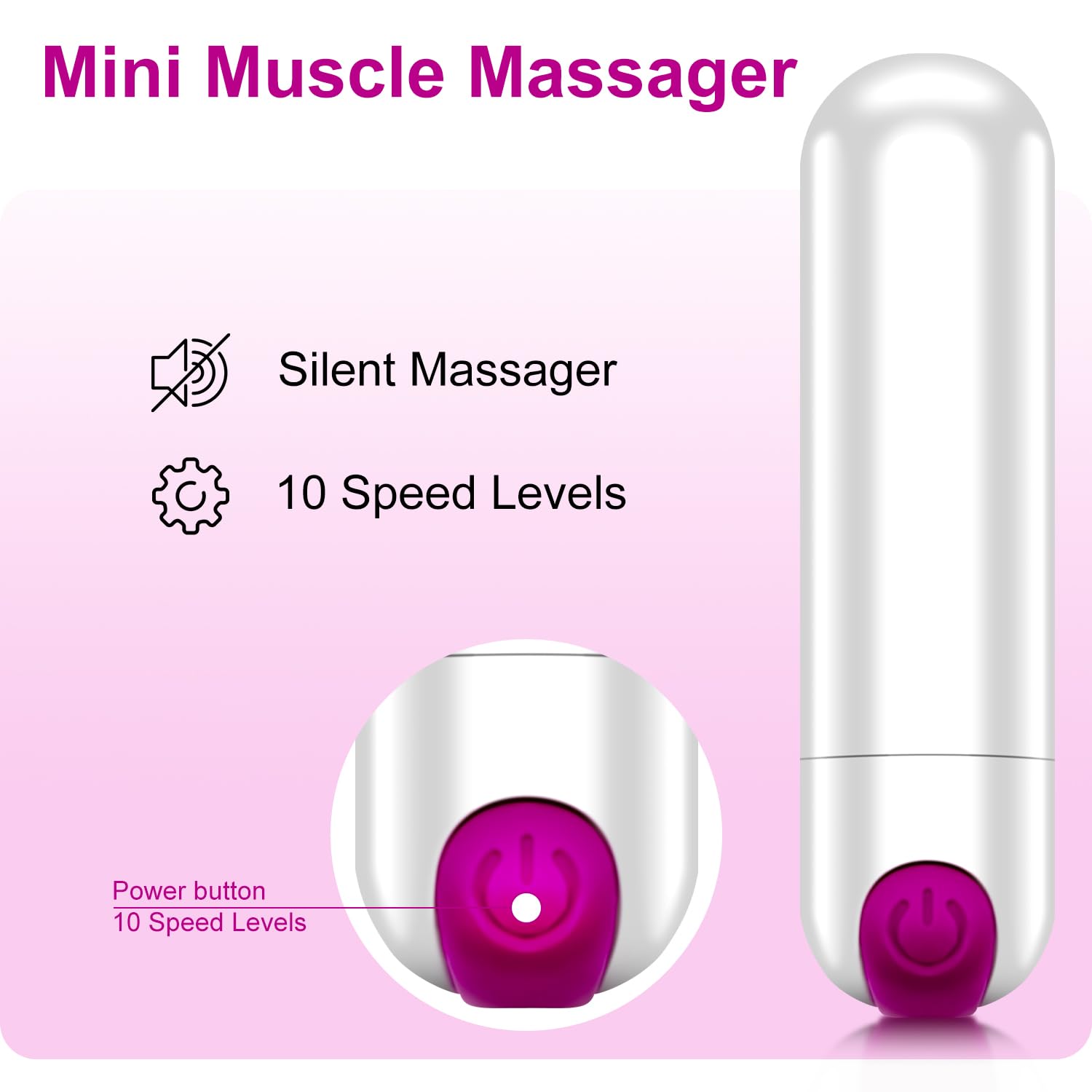 Kieasn Upgrade Mini Massager, Portable Massager for Body Relaxation (Silver Purple)