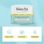 The Honey Pot Company - 64ct - Pads for Women - Non-Herbal Super Pads w/Wings - Organic Pads for Women - Cotton Cover, & Ultra-A