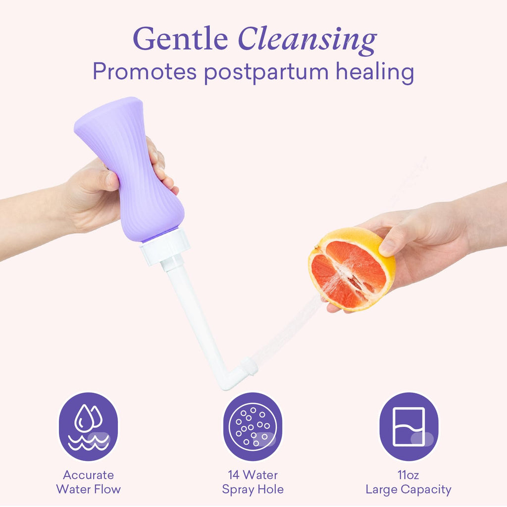 PurComfy Upside Down Peri Bottle for Postpartum Care Essentials, Portable Bidet Travel for Postpartum Perineal Cleansing and Rec