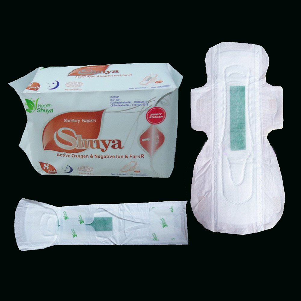 SHUYA Anion Ultral Long Overnight Pads for Woman with Wings,Postpartum Pads After Birth with Patented Negative ion Strip, Super