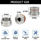joytrace M18x1.5 Oxygen Sensor Weld Bungs & Plugs Kit (2 Bungs/2 Plugs) - Stainless Steel Welding Adapters