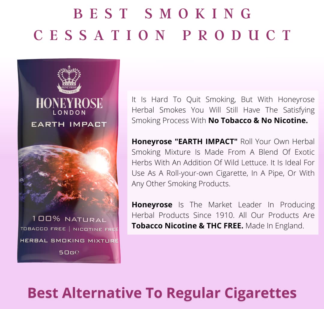 Honeyrose Earth Impact Herbal Mixture, Tobacco & Nicotine Free, 50gr Pouch