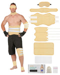 10 Pcs Castor Oil Pack Wrap for Men, Castor Oil Pack for Men Whole Body with Adjustable Straps, Castor Oil Wrap Set Flannel Cott