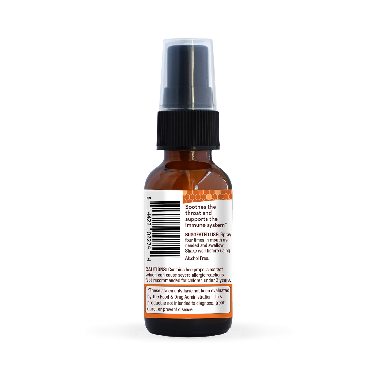 Wedderspoon Propolis and Manuka Honey Throat Spray, Original Honey, 1 Fl Oz (Pack of 1), Sore Throat Relief, Natural Immune Supp