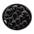 Nvzi Tumbled Polished Natural Black Obsidian Crystal Heart Stones, Crystals and Healing Stones Quartz Bulk for Wicca, Reiki, Hea