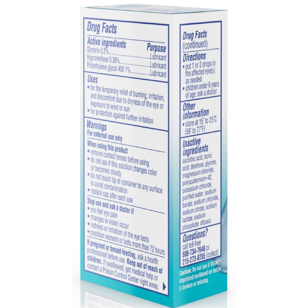 Visine Dry Eye Relief Lubricant Eye Drops 2 x 0.5 oz (4 Pack)
