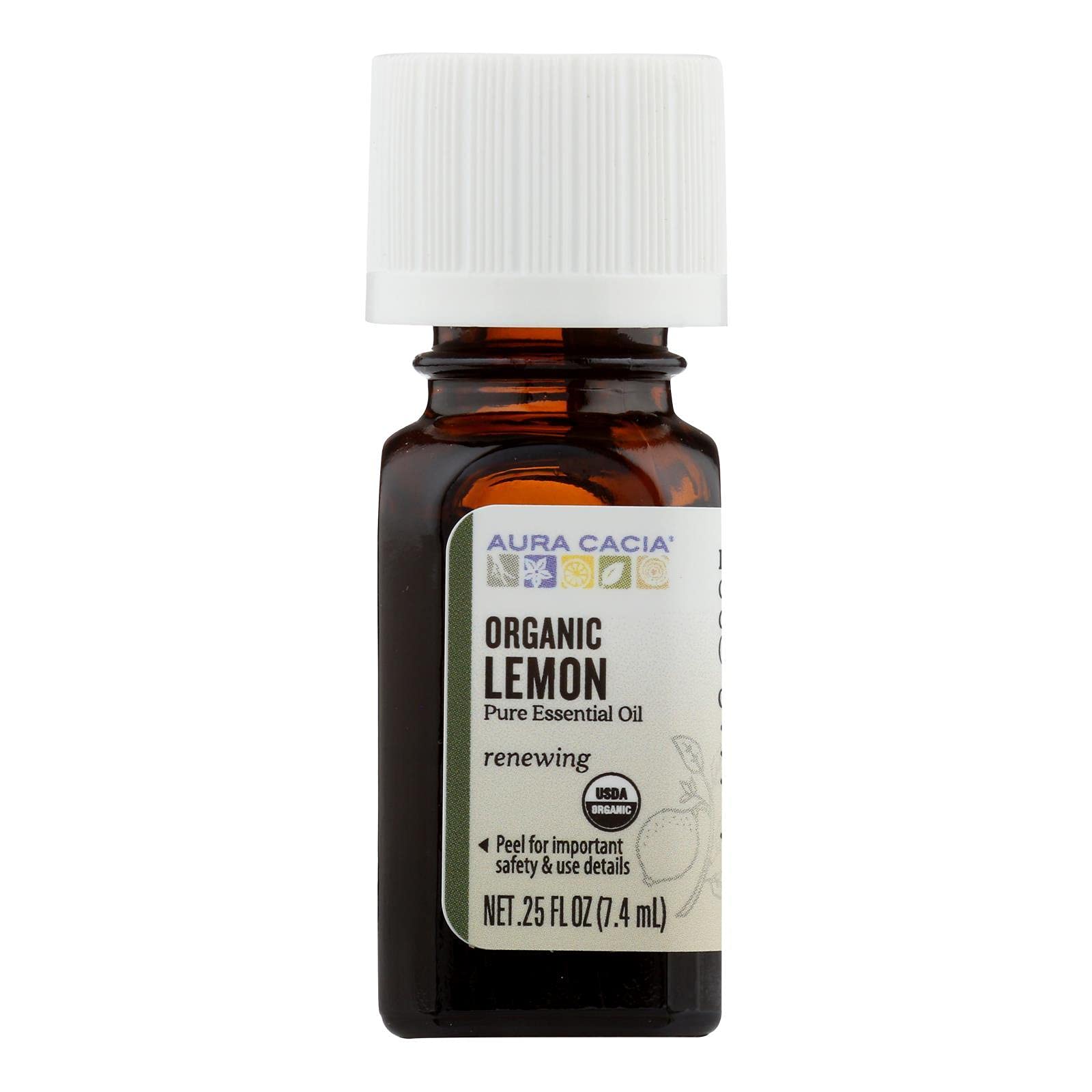 Aura Cacia, Lemon Organic Essential Oil .25 oz