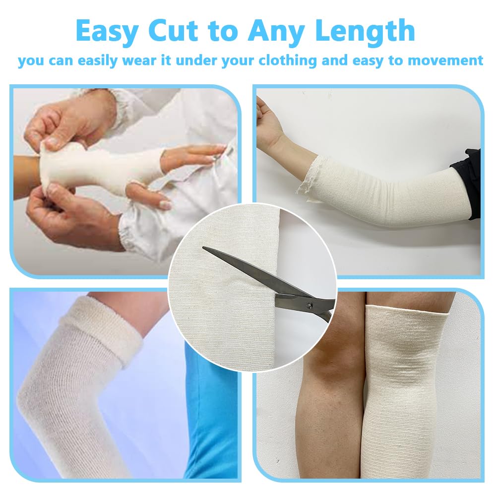Tubular Stockinette Gauze Roll - Elastic Compression Sleeve for Arm & Leg Support, Cast Padding, Sweat Absorbent Bandage (3.5 W