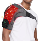 ObigaVc Cordless Shoulder Heating Pad with Massage, Red Light Massager for Soothe Discomfort, Heated Support Wrap for Muscle Com