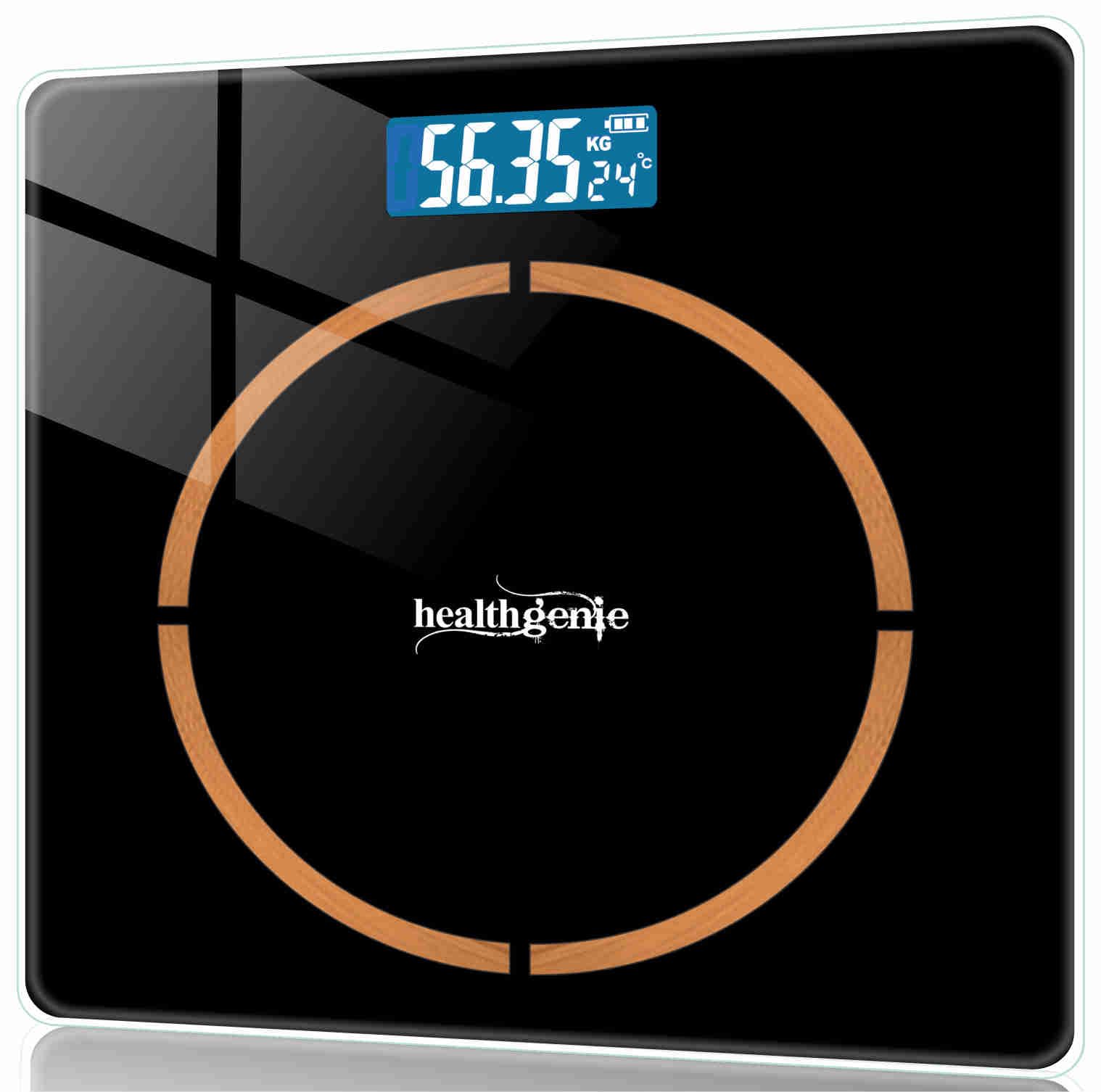 Healthgenie Weight Machine For Body Weight With 3 Yrs Warranty & Thick Tempered Glass Lcd Display Digital Weighing Machine (Copp