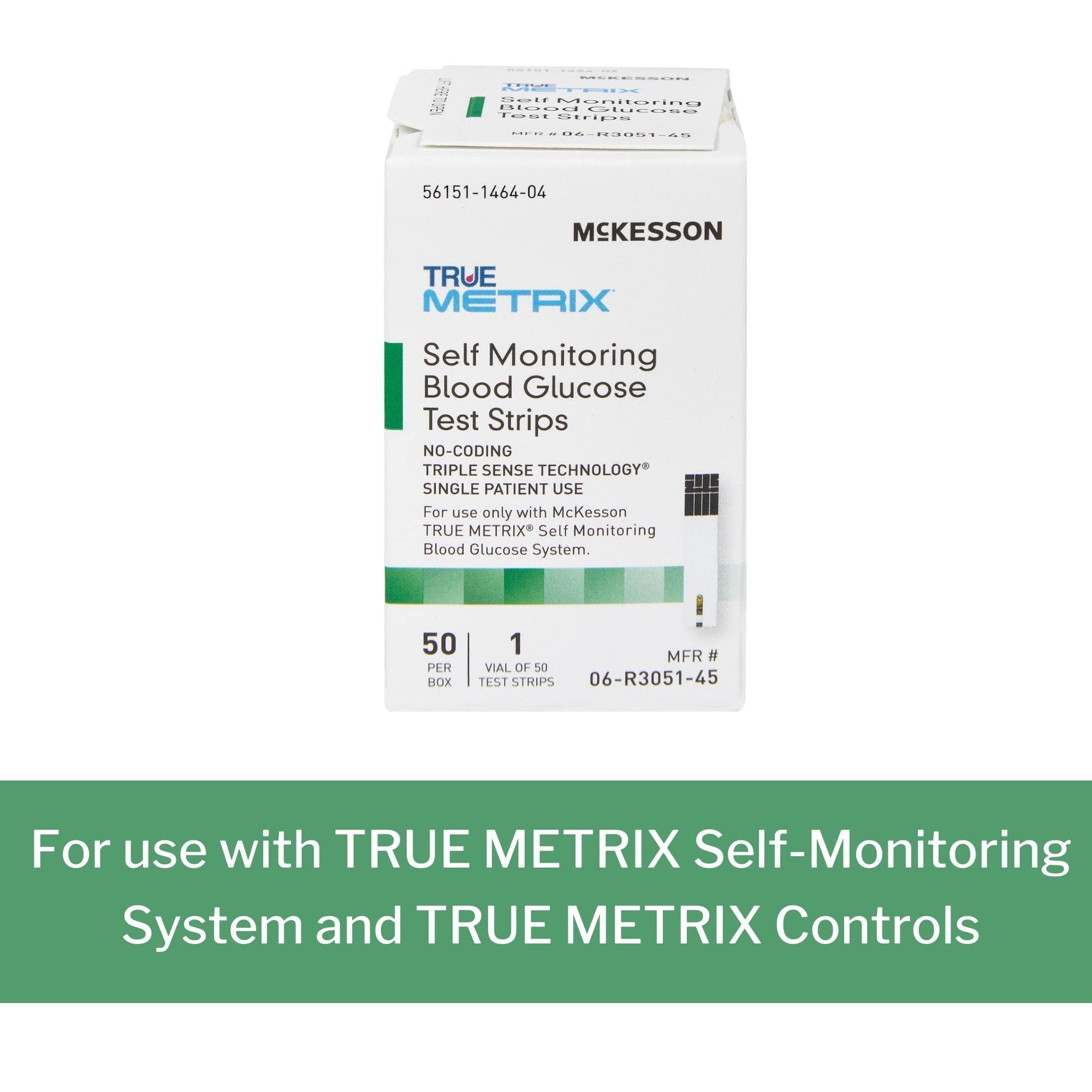 McKesson True METRIX Blood Glucose Test Strips for Diabetes [50 Strips] Self-Monitoring System
