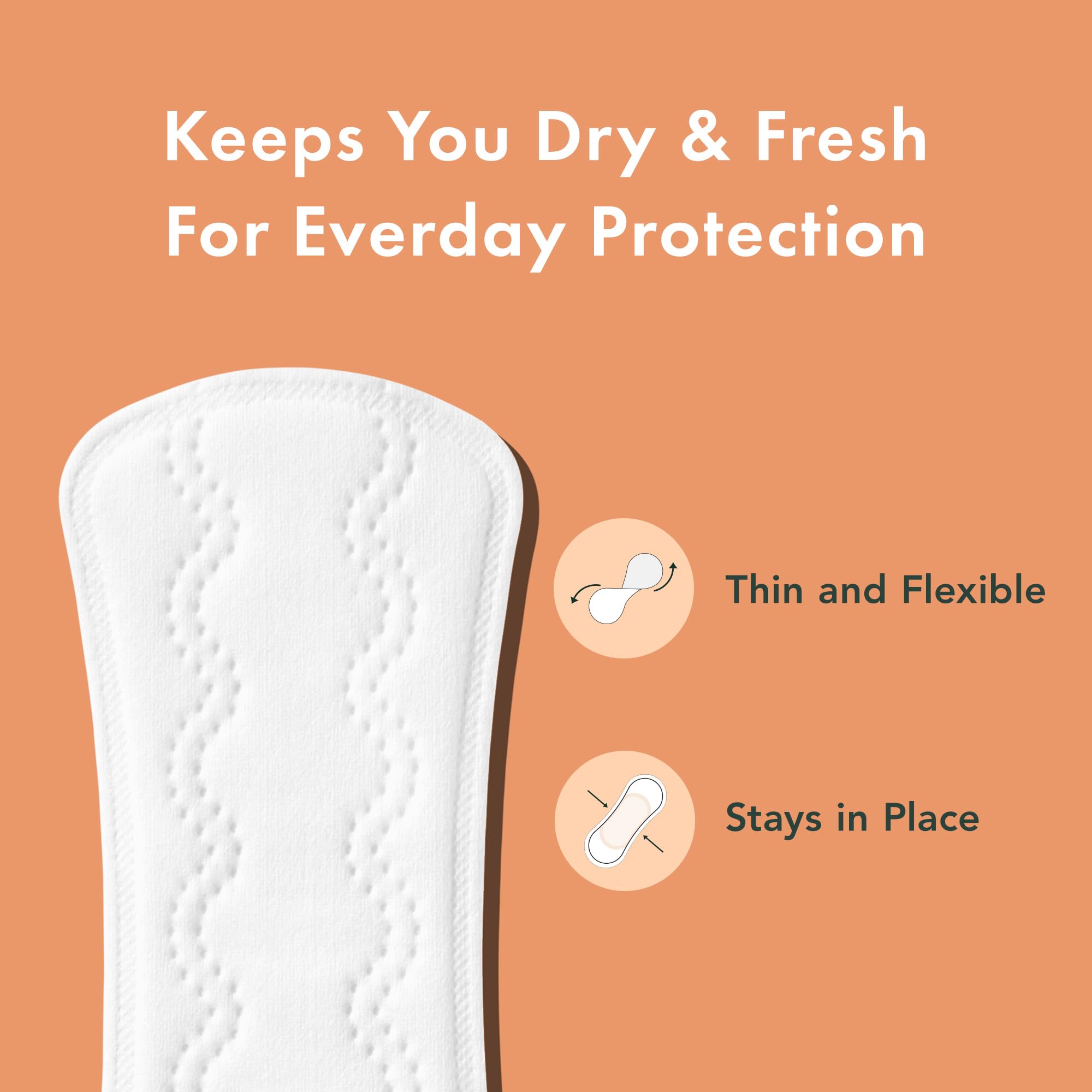 Rael Feminine Care, Period Essential for Women - Organic Cotton Cover Regular & Overnight Pads for Women, Regular Panty Liners a
