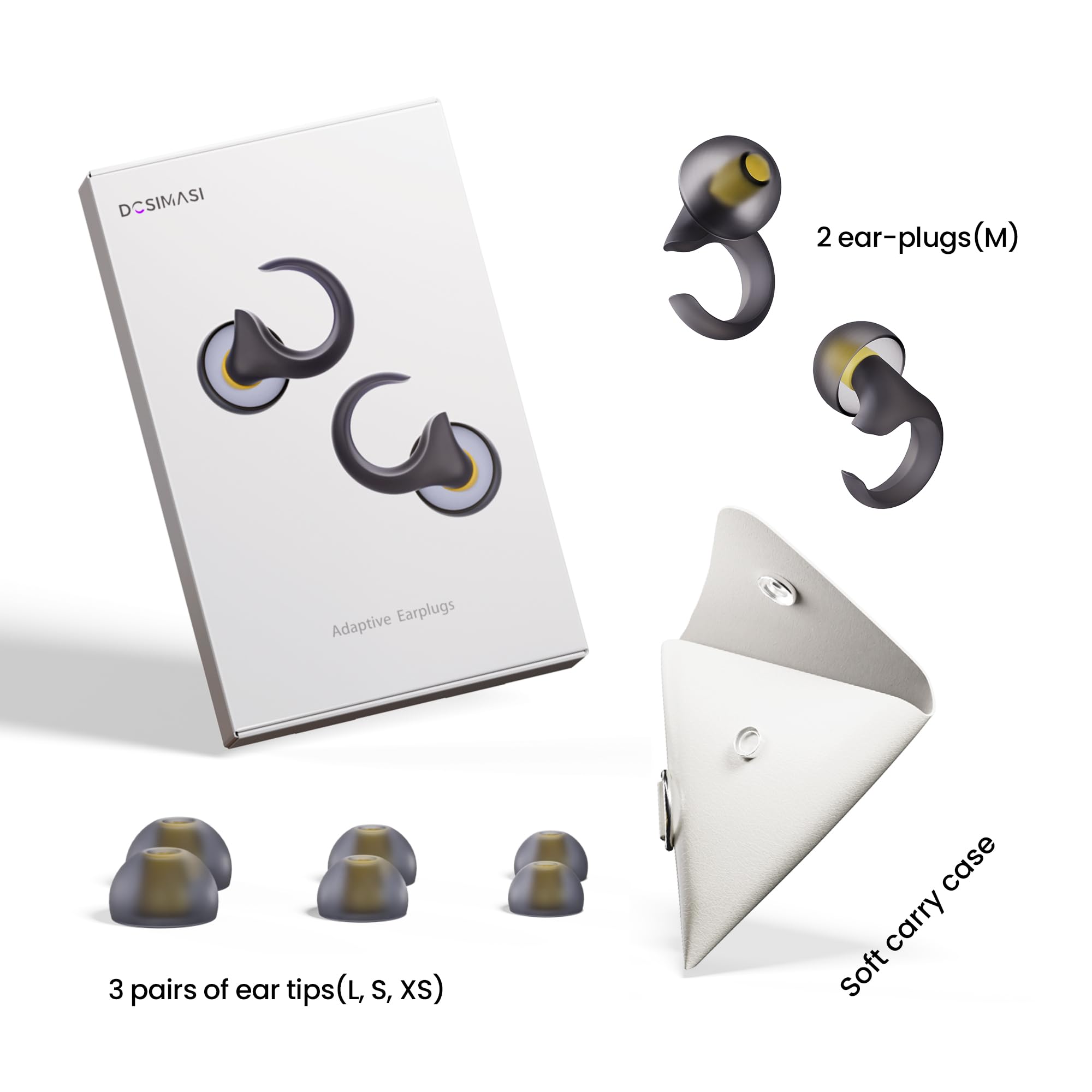 Ear Plugs, Medical Grade Silicone Ear Plugs for Sleeping, 25dB Ear Plugs for Noise Cancelling, 1g Extra-light Weight Earplugs, A