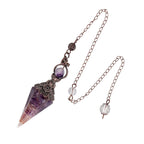 Loveliome Healing Crystal Pendulum for Divination, Wicca Dowsing Balancing Spiritual Resin Gemstone Point Pendant,Citrine