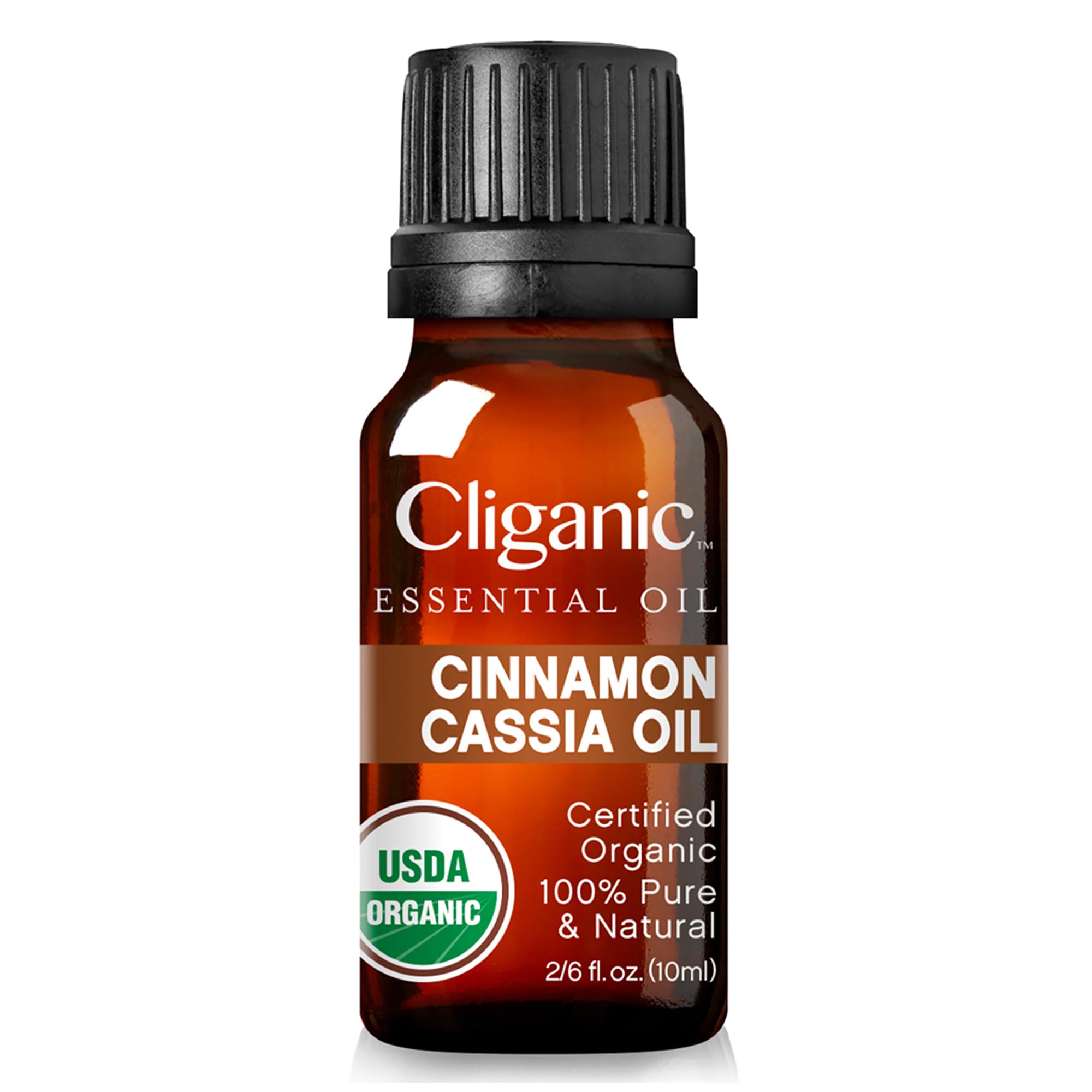 Cliganic Organic Cinnamon Cassia Essential Oil, 100% Pure Natural Undiluted, for Aromatherapy | Non-GMO Verified (Packaging May
