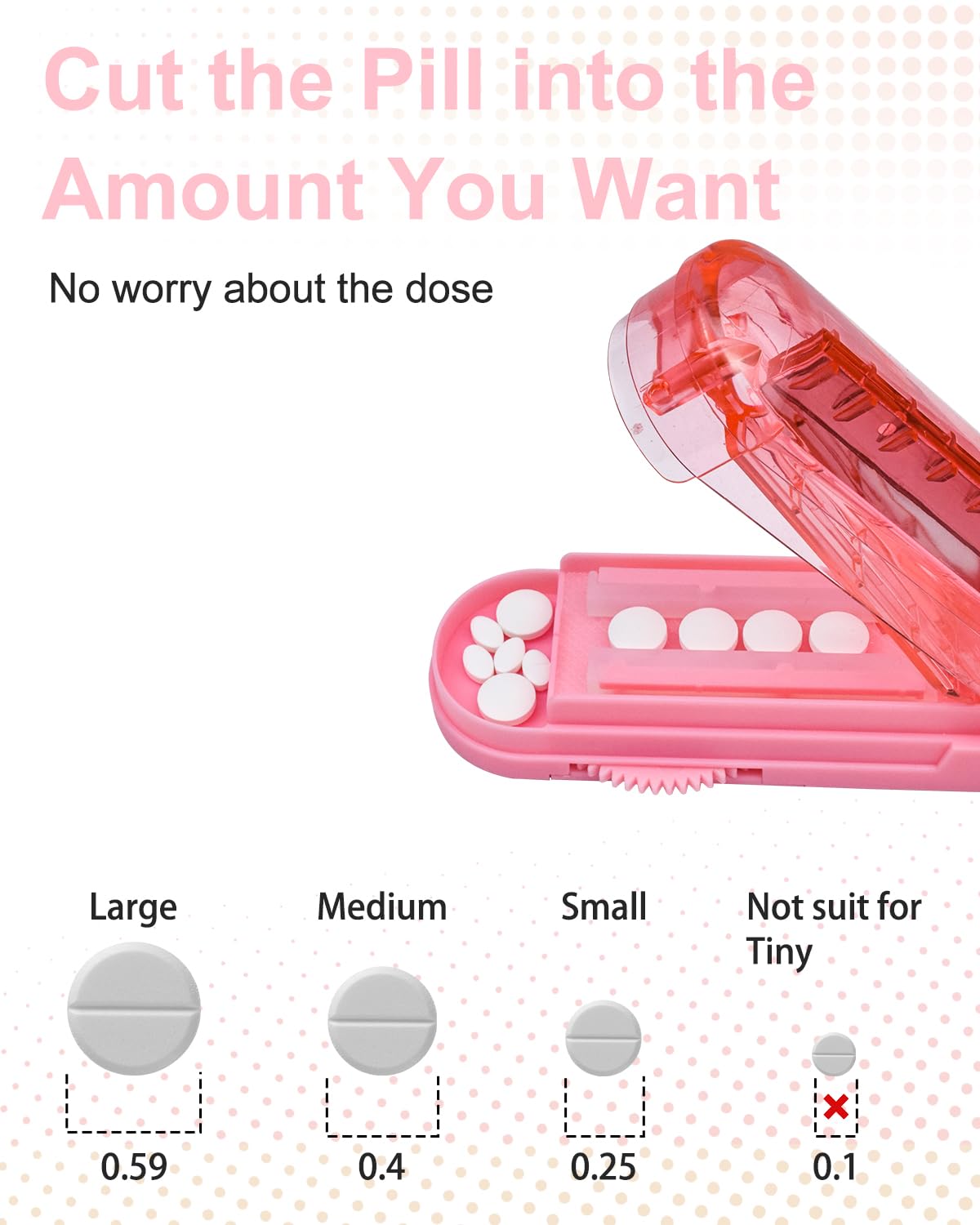 Pill Cutter Splitter for Small and Tiny Pills, Pill Splitter Accurately Cuts Multiple Pills at Once for Large and Small Pill, Sh