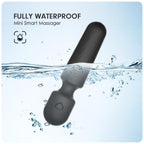 MANFLY Portable Travel Massage Tool, 10 Modes Rechargeable Waterproof Mini Neck Muscle Massager (Deep Black)