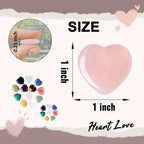 DUQGUHO 1 Inch Hearts Crystals and Healing Stones Reiki Gems Healing Crystals Amethyst Crystal Hearts Set Rose Quartz Heart Shap
