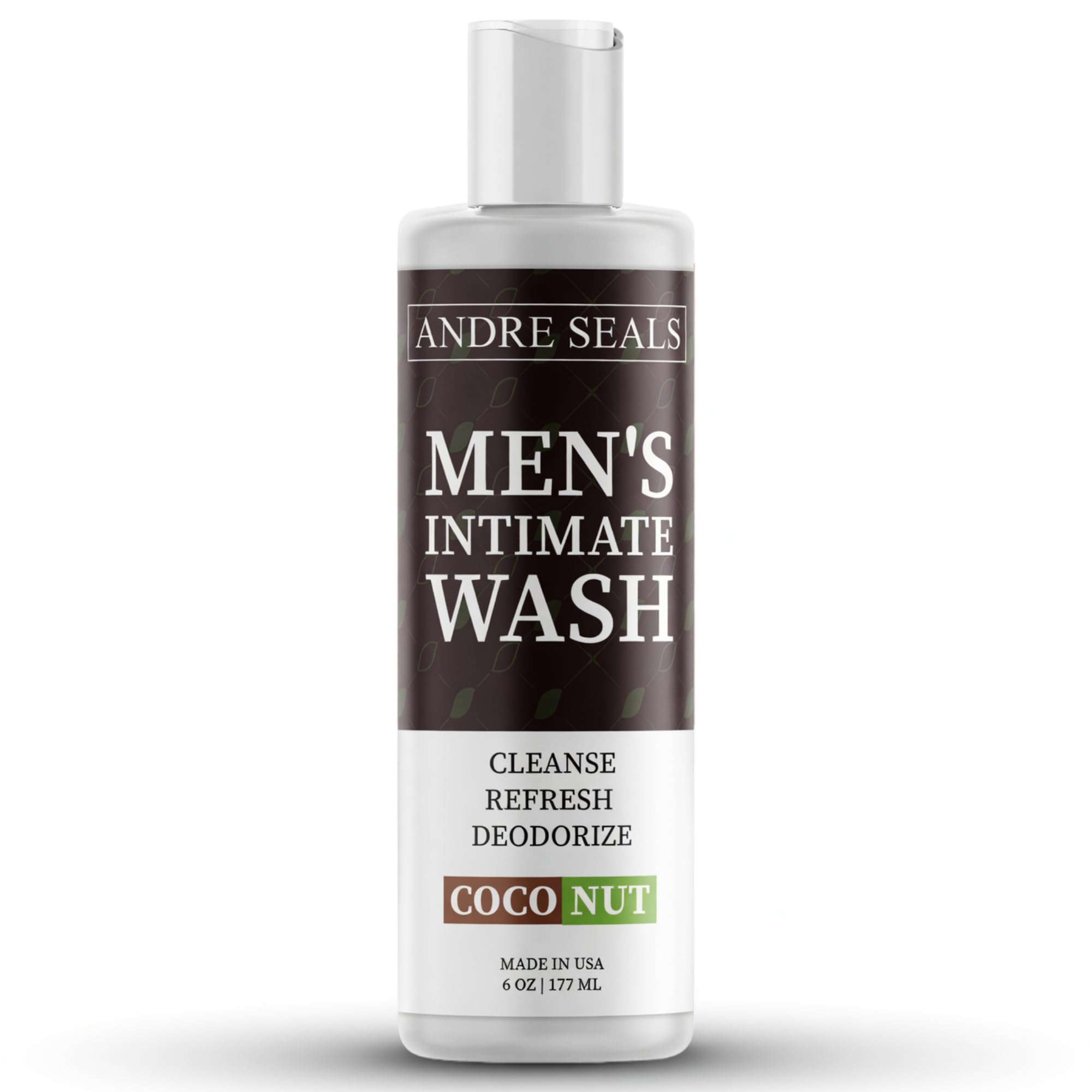 Andre Seals Intimate Wash for Men - pH-Balanced Male Hygiene Cleanser, Refreshing Rich Lather | Coconut Lime Scent