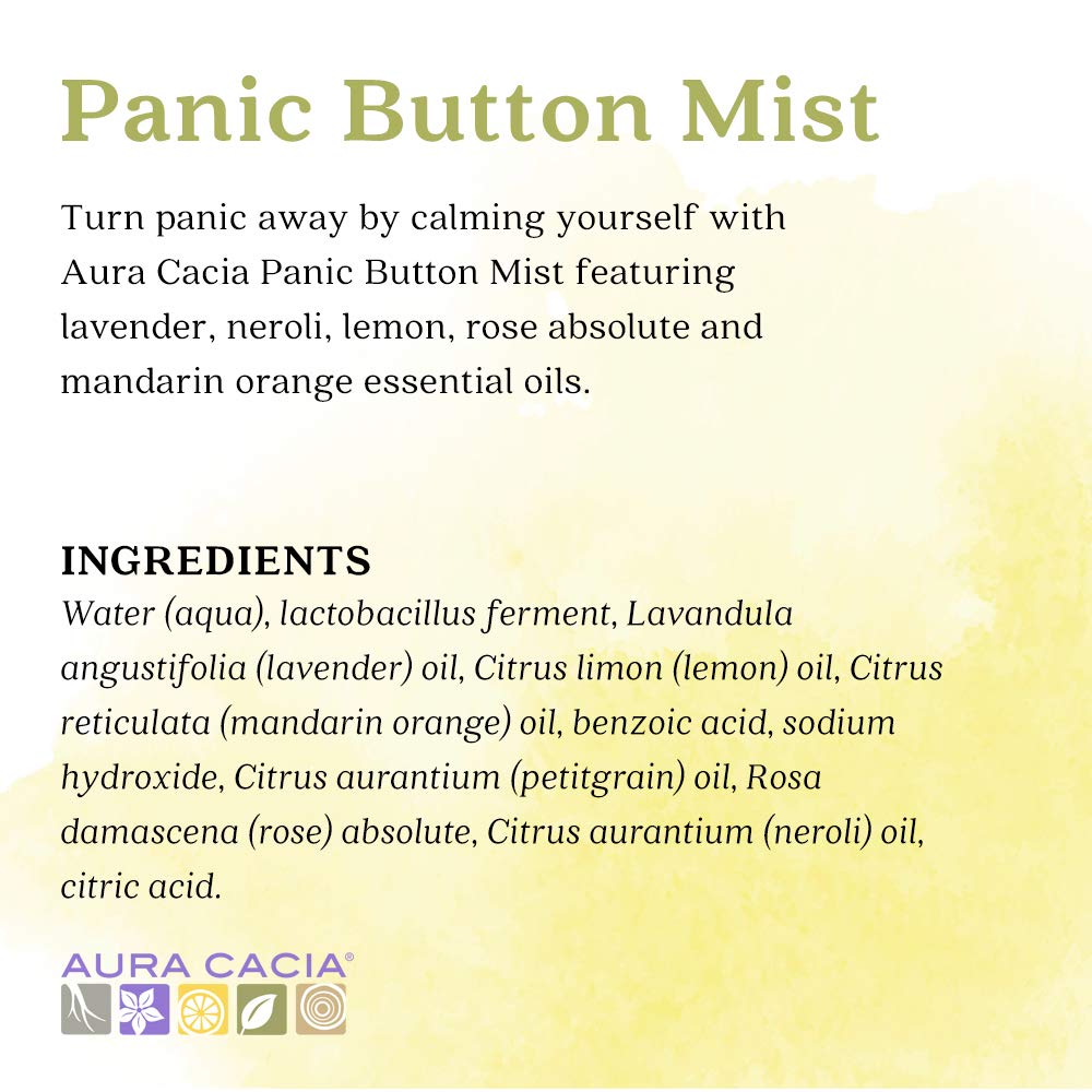 Aura Cacia Essential Solutions Mist, Panic Button, 2 Fluid Ounce