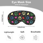 NOHSHE Paw Hearts Print Sleep Eye Mask Colorful Love Pet Footprints Black Silk Eye Mask Sleeping Soft Eye Shade Cover for Men Wo