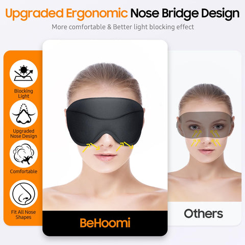 Sleep Mask, Premium Eye Mask for Sleeping, Total Blackout, Super Soft Comfort, Adjustable Fit, Upgraded 3D Ergonomic Designed Sl