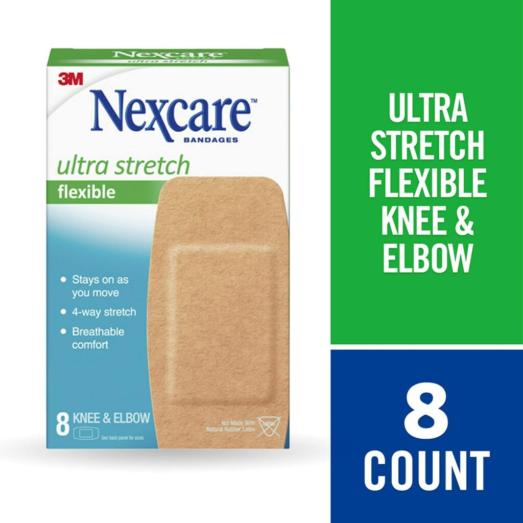Nexcare Soft n Flex Adhesive Bandages - Ultra-Flexible 4-Way Stretch, Breathable Design with Secure Seal, 8 Count