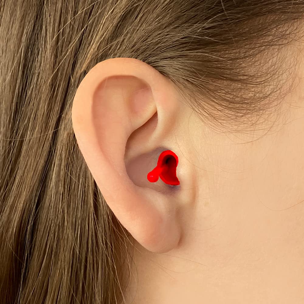 Flare Calmer Kids - Ear Plugs Alternative - Reduce Annoying Noises Without Blocking Sound - Soft Reusable Silicone - Red