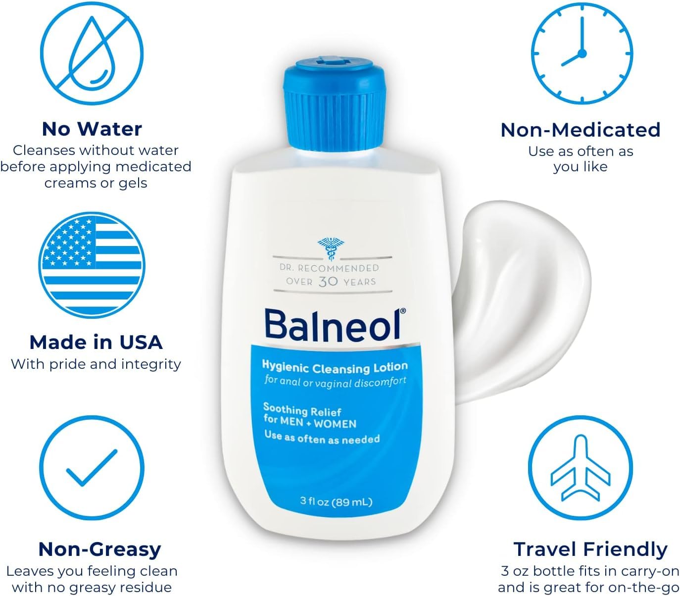 Balneol Hygienic Cleansing Lotion, 3.0 Oz (Pack of 4)