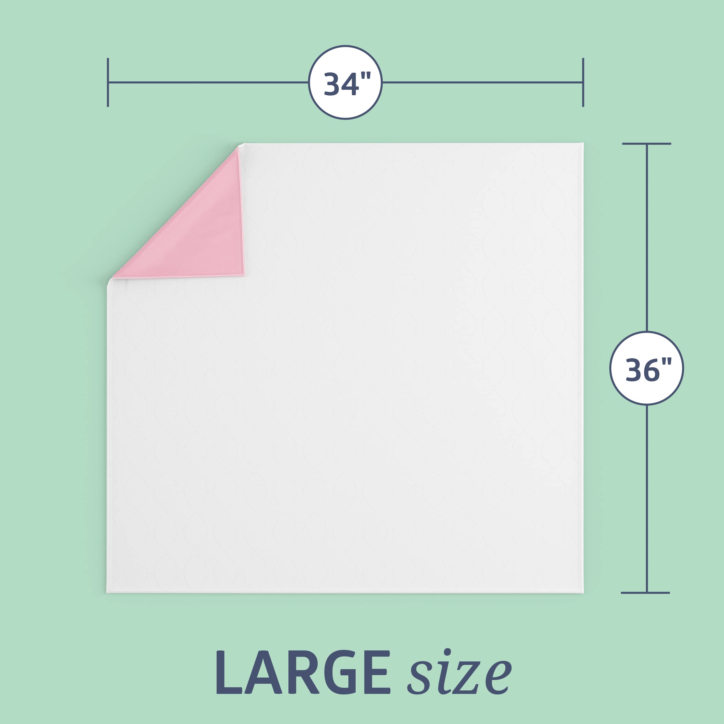 Medline - MDTR1227073AZ Softnit 300 Washable Underpads, Pack of 4 Large Bed Pads, 34 x 36, For use as incontinence bed pads, reu