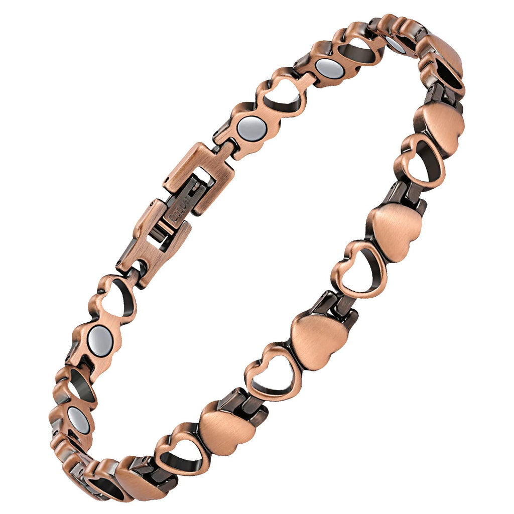 Feraco Copper Ankle Bracelet for Women, 99.99% Pure Copper Magnetic Anklet with 3500 Gauss Neodymium Magnet, Adjustable Jewelry 