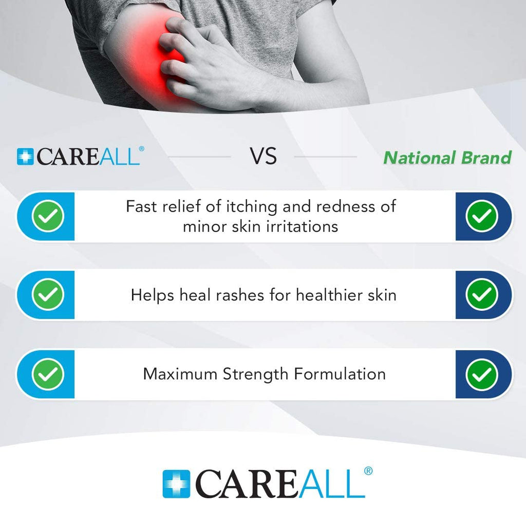 CareAll Hydrocortisone 1%, 1oz Tube (Pack of 3), Maximum Strength Anti-Itch Cream, Relief from Itching and Redness from Bug Bite