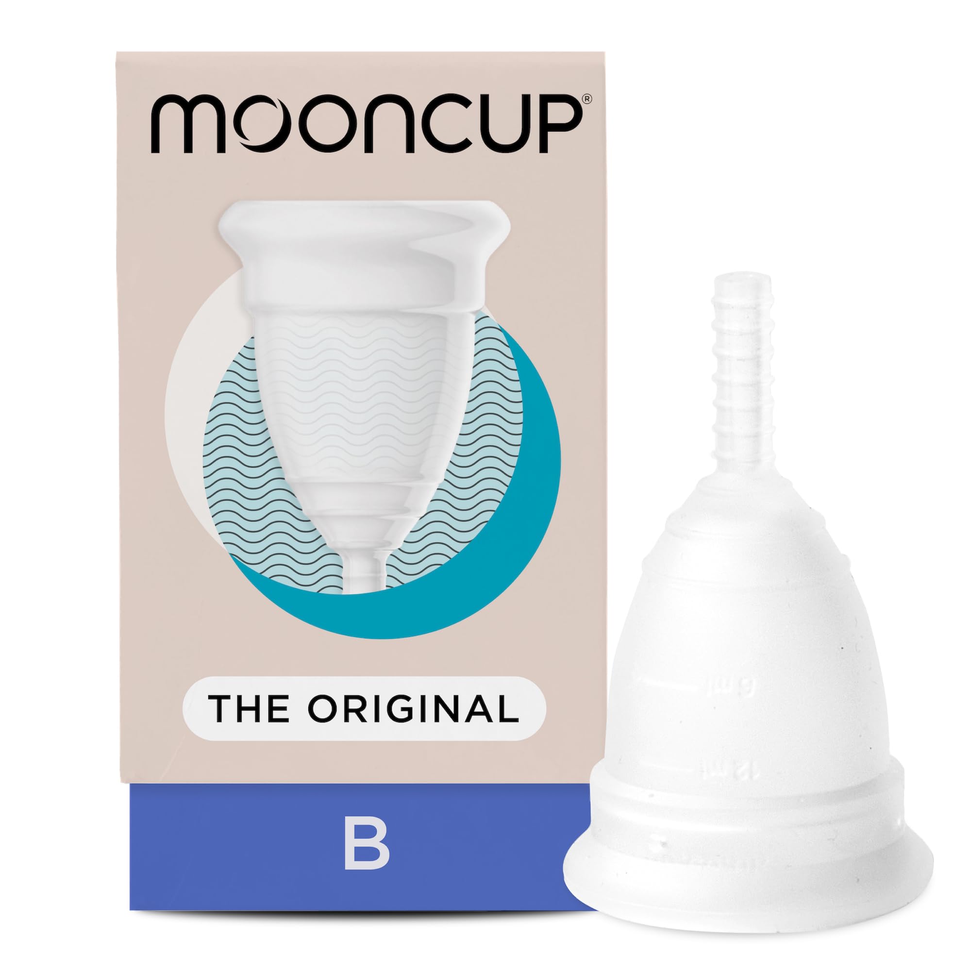 Mooncup The Original Silicone Menstrual Cup, Reusable, Ultra Soft & Easy Insert, Great for Heavy Flows, Size B, Age 30 or Under 