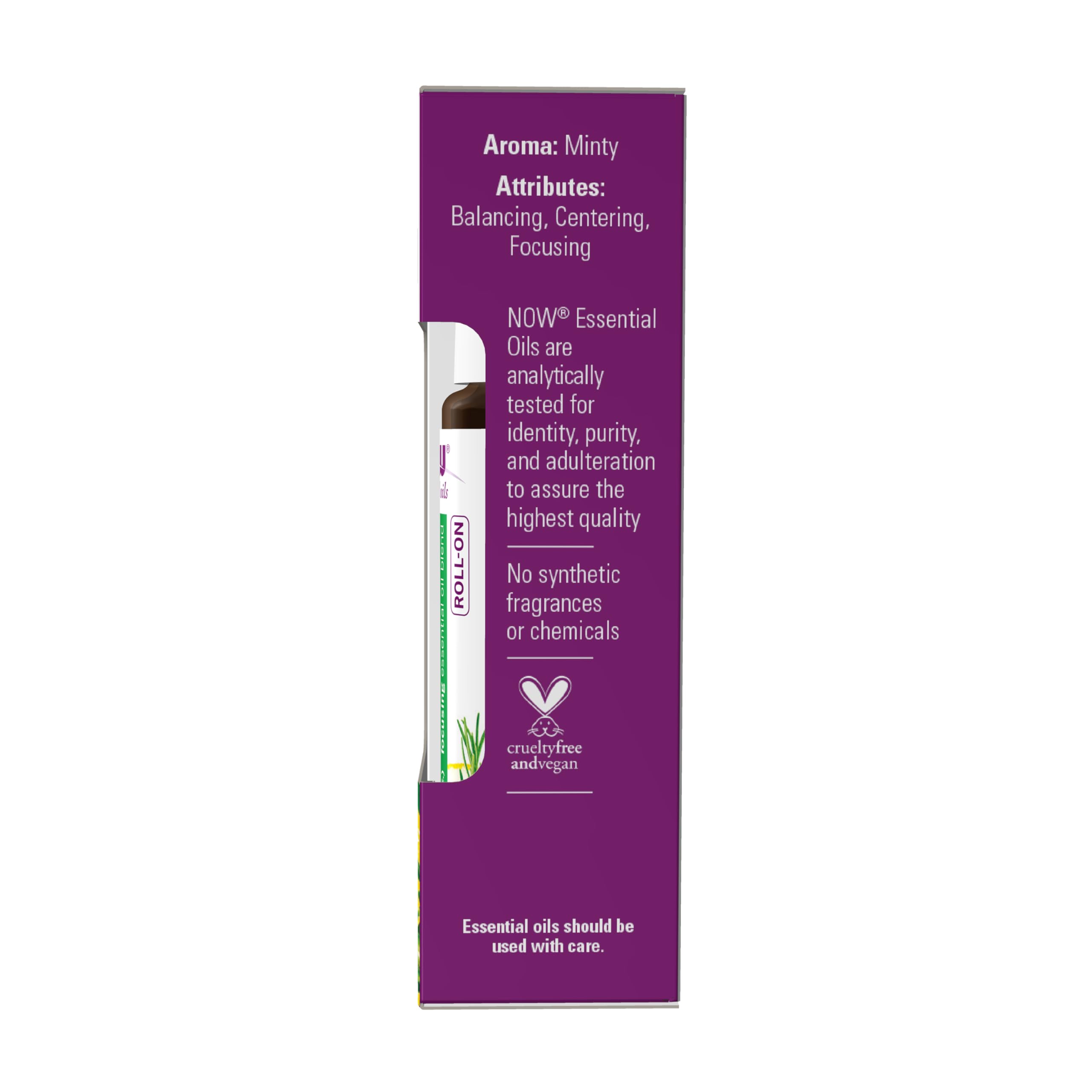 NOW Essential Oils, Mind That Energy Roll On, Non-GMO Project Verified, Focusing Blend, Steam Distilled, Topical Aromatherapy, 1