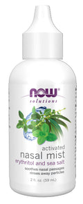 NOW Foods Solutions, Activated Nasal Mist, Soothes Nasal Passages with Erythritol and Sea Salt, 2-Ounce