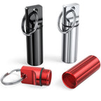 Small Portable Pill Box Keychain (3 Pack), Aluminium Alloy Mini Pill Organizer Case Container for Purse,Waterproof Metal Pill Ho