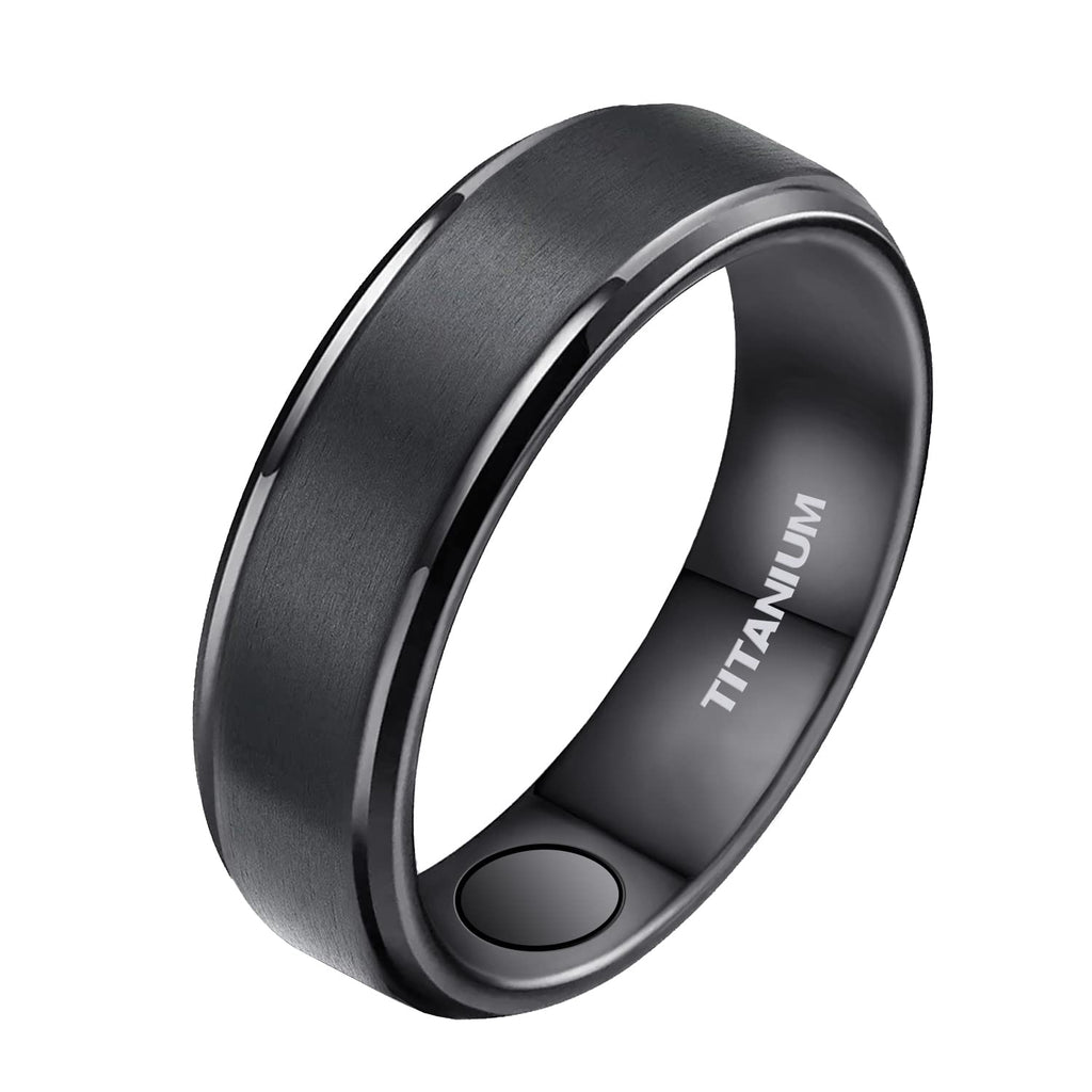 JEROOT 5mm 8mm Titanium Magnetic Ring for Men Women Unisex, Magnetic Band with Strong Magnets(3500 Gauss), Polished Matte Comfor
