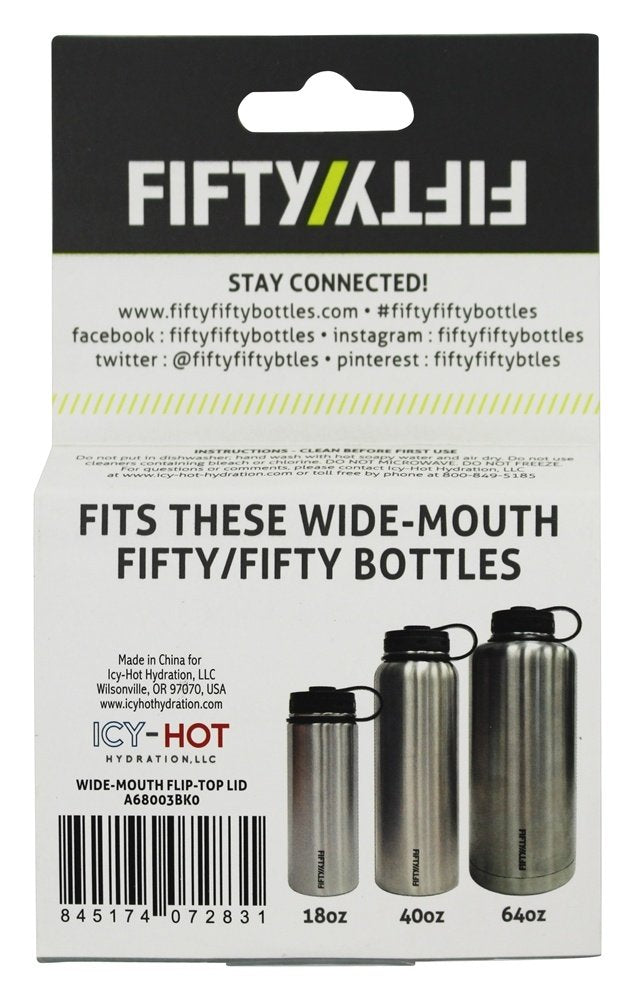 FIFTY/FIFTY A68003BK0 Wide Mouth Flip Top Lid Water Bottle