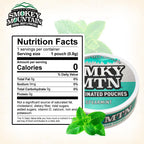 Smokey Mountain Caffeinated Pouches - Spearmint - Tobacco Free and Nicotine Free - 5 Can Box - 15 Pouches Per Can