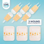 (3 CT) 1 X 3.7    Wound Closure Strips - Zip Stitch Wound Closure Kit - Butterfly Kit Device Zip Tie Skin Closuing Butterfly Ban