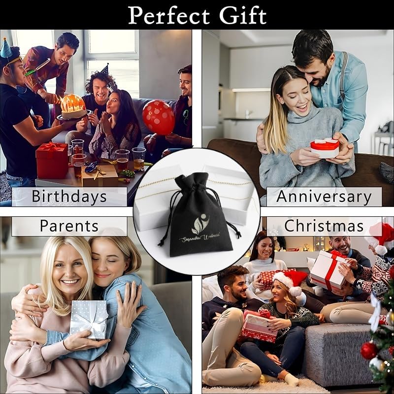 Sugandha Wellness Labradorite & Black Tourmaline Healing Crystal Necklace - Powerful Protection Pendant for Positivity. Spiritua