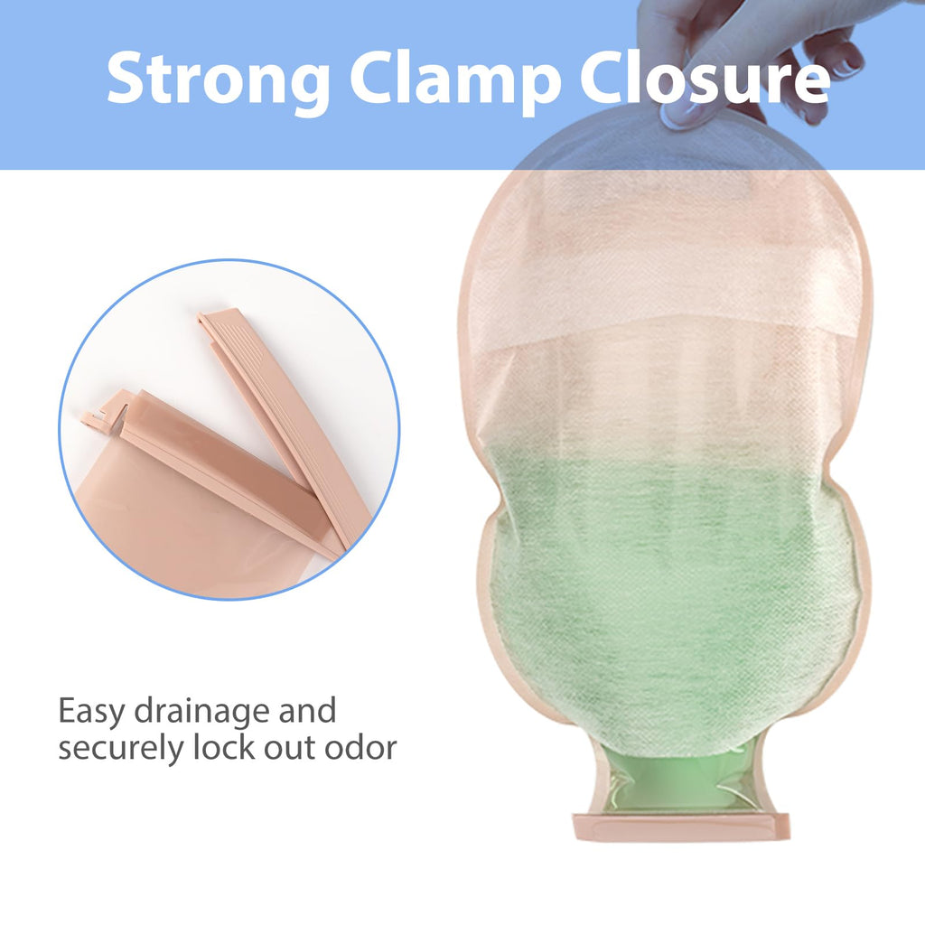 20 Pack Colostomy Bags, One Piece Ostomy Bag Ostomy Supplies, 15mm-60mm Cut-to-Fit Drainable Pouches with Clamp Closure for Ileo