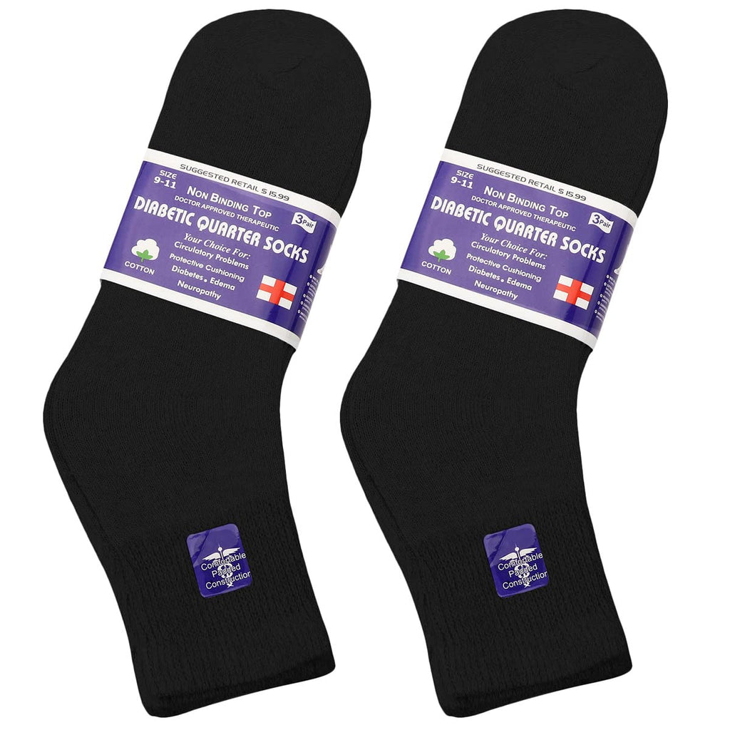 Falari 6-pack Physicians Approved Diabetic Ankle Socks (13-15 King Size, 6-pack Black)