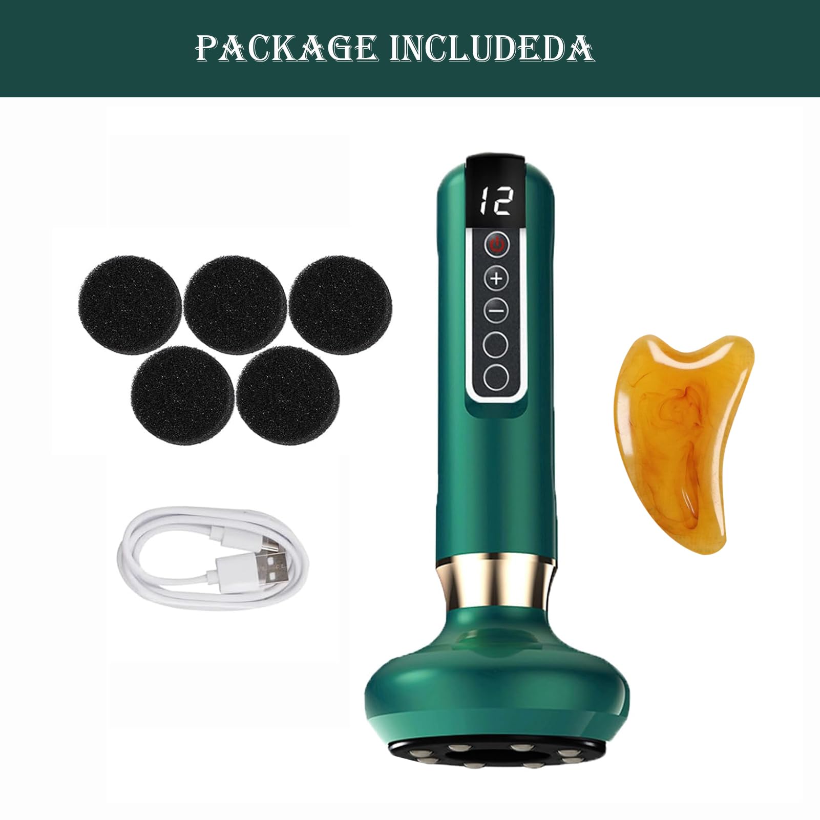 Electric Anti Cellulite Massage Tool, Handheld Cellulite Massager, Suction Massage with 12 Modes, Intelligent Cupping Massager f