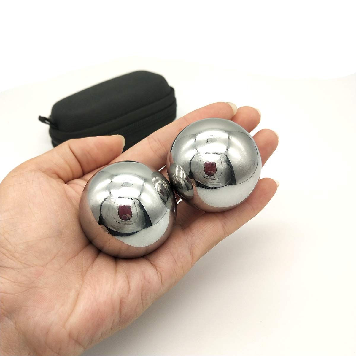 Z QINGZHENG 1.66 Inch,42mm Solid Stainless Steel Baoding Balls,Health Exercise Massage Handball (2pcs)