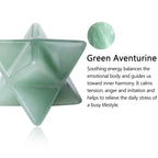 QINJIEJIE Green Aventurine Merkaba Crystal Natural Healing Stones Sacred Meditation Energy Generator 1 Home Decor Protection Cle