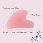 YAMHOHO Gua Sha Jade Stone Gua Sha Massage Tool, Guasha Tool for Face and Body Skin Massage. Tools for SPA Acupuncture, Pink Sto