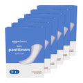 Amazon Basics Daily Pantiliner, Regular Length, Pads for Women, Unscented, 300 Count (6 Packs of 50) (Previously Solimo)