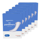 Amazon Basics Daily Pantiliner, Regular Length, Pads for Women, Unscented, 300 Count (6 Packs of 50) (Previously Solimo)