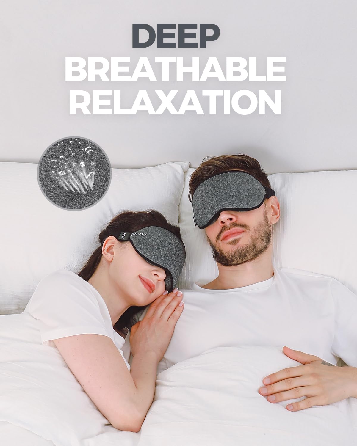 MZOO Luxury Sleep Mask for Back and Side Sleeper, 100% Block Out Light Sleeping Eye Mask for Women Men, Zero Eye Pressure 3D Con